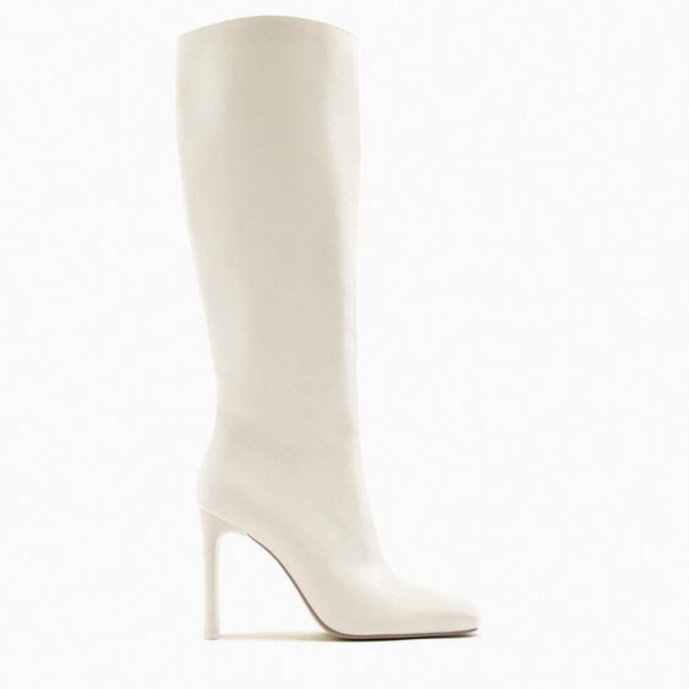 Zara White Knee High Boots - Brand New!